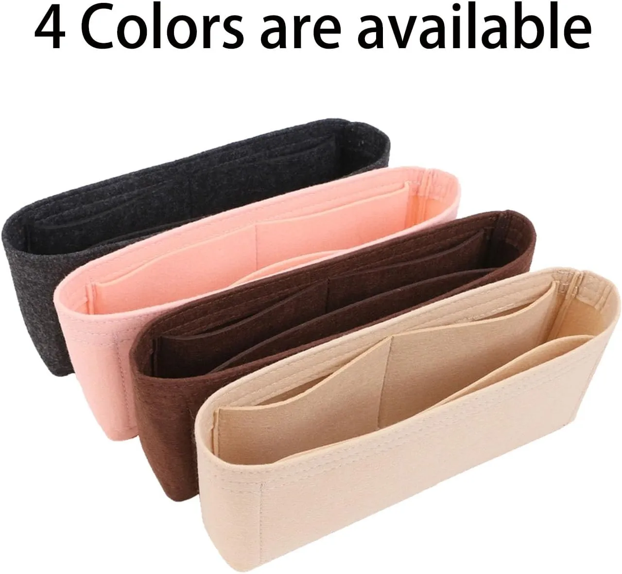 Chispee Purse Organizer Insert for Handbags, Softened Felt Insert Bag Organizer for Tote, Handbag Organizer fit for Baguette, Longchamp (Beige, Medium)