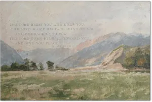 Christian Bible Verse Religious Canvas Wall Art Vintage Vast Prairie Mountain Landscape Paintings Natural Scenery Aesthetics Prints Living Room Church Bedroom Bathroom Decor Poster 20x30in Unframed