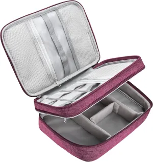 CILLA Electronic Organizer Travel Case, Double Layers Electronics Travel Organizer for Chargers, Cords, Power Bank, Adapter, Mouse, Tablet, Phone