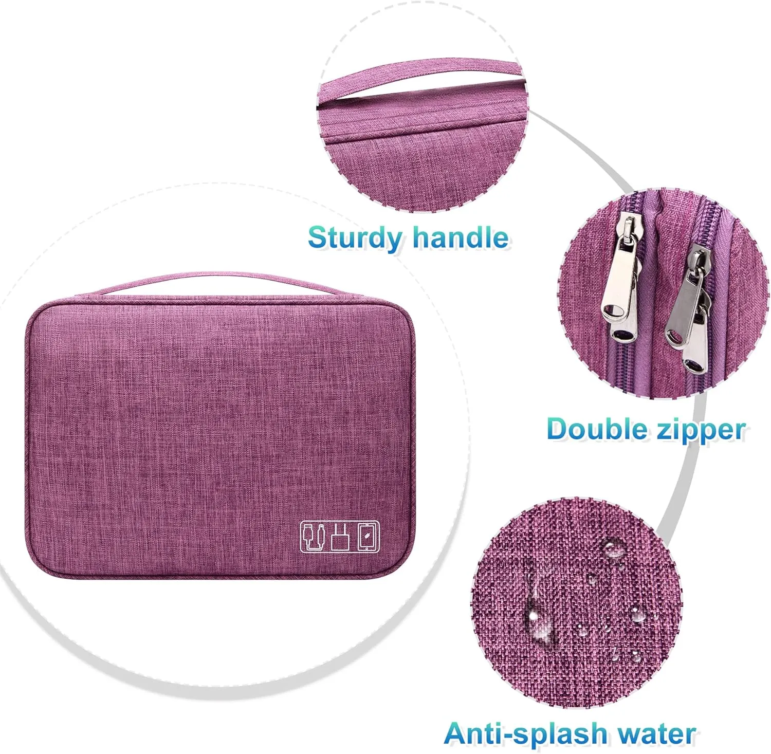 CILLA Electronic Organizer Travel Case, Double Layers Electronics Travel Organizer for Chargers, Cords, Power Bank, Adapter, Mouse, Tablet, Phone