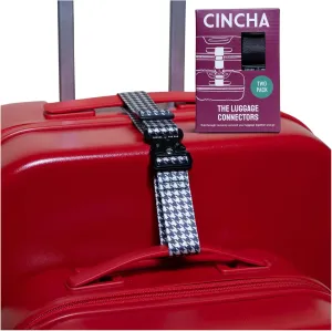 Cincha Add A Bag Luggage Strap Connectors - Connect Multiple Suitcases and Bags - Airport Travel Accessories - As Seen on Shark Tank - 2pcs (Houndstooth)