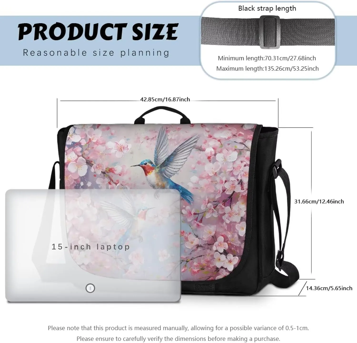 Classic Vintage Flap Messenger Bag for Men Women 15.6 Inch Laptop Crossbody Bag Casual Travel Shoulder Satchel Bag