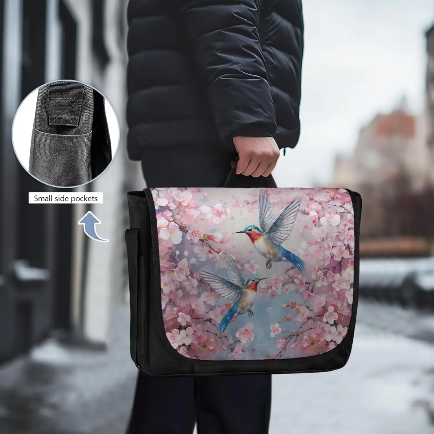 Classic Vintage Flap Messenger Bag for Men Women 15.6 Inch Laptop Crossbody Bag Casual Travel Shoulder Satchel Bag