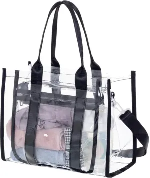 Clear Makeup Travel Toiletry Bag Transparent Beach Square Bag for Stadium Events With Handle Bathroom Organizer