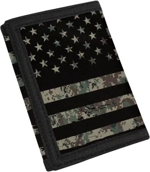 Coldinair American Flag Kids Wallets for Boys Camo Wallet for Kids Toddler Youth Ages 4-18 Trifold Coin Pocket and Card Holders, Novelty Wallet for Childrens, Camouflage Coin Bags, Green