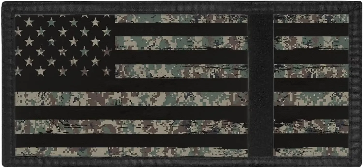 Coldinair American Flag Kids Wallets for Boys Camo Wallet for Kids Toddler Youth Ages 4-18 Trifold Coin Pocket and Card Holders, Novelty Wallet for Childrens, Camouflage Coin Bags, Green