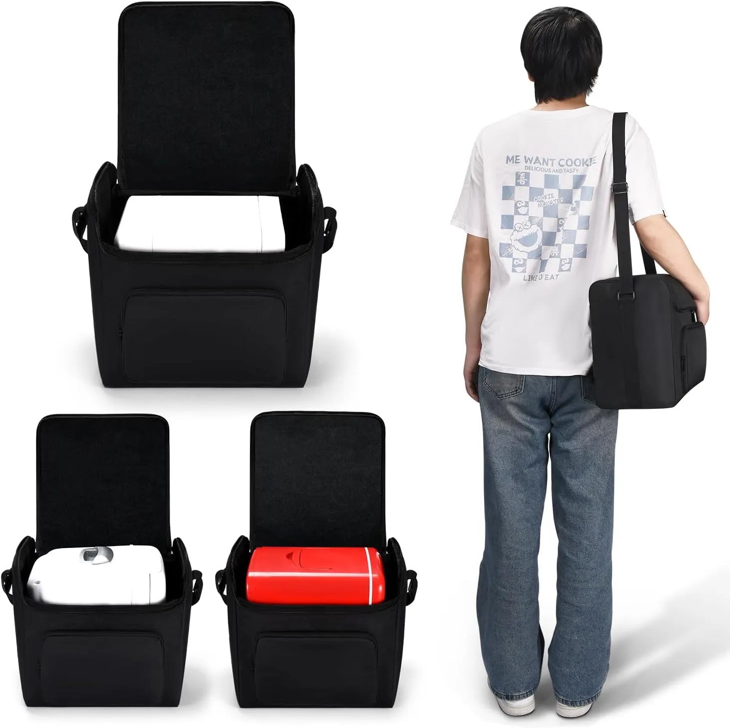 Compact Mini Fridge Travel Organizer Bag - Ideal for Car, Home, Beverages, Cosmetics & Travel