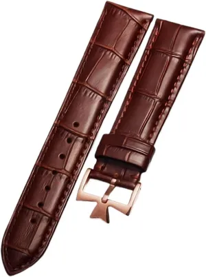 Compatible with Vacheron Constantin Male Watch Cowhide Leather Strap VC Inherit Art Master Series Leather Strap 18mm 19mm 20mm 21mm(Brown Rose,22mm)