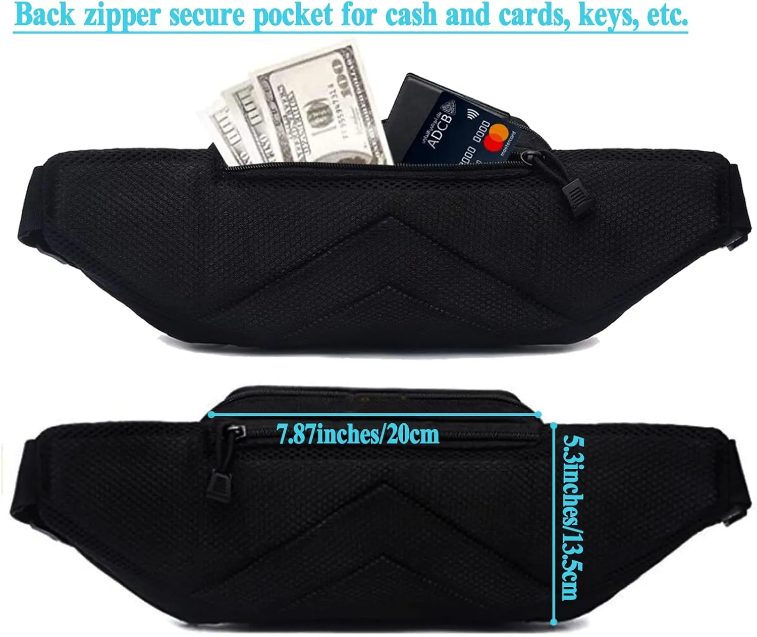 Concealed Pistol Fanny Pack ，Tactical Waist Bag Carry Gun Holster Fits Handgun, 1911 and More with U.S Patch (2 Pack Black Green)