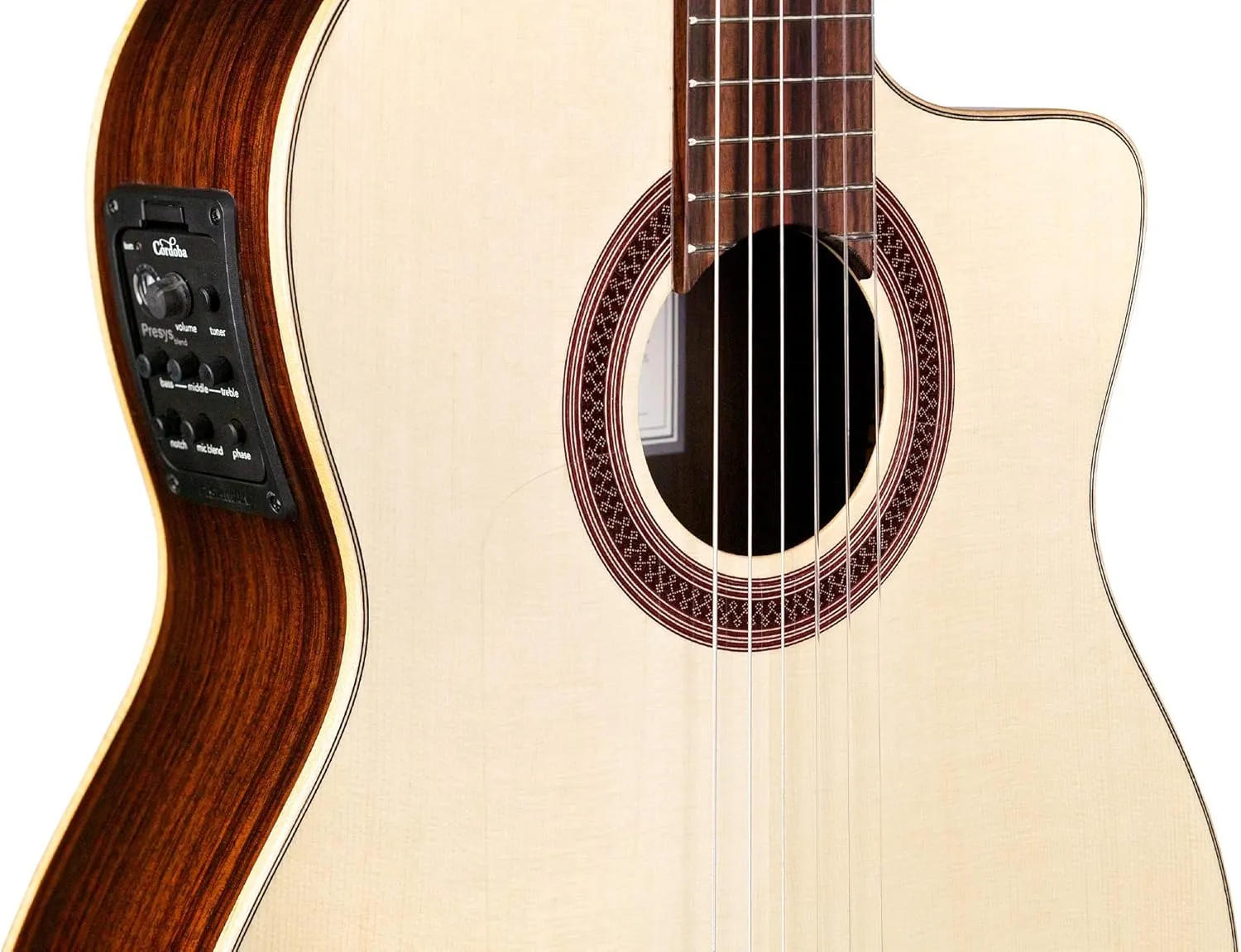 Cordoba GK Studio Negra Cutaway Flamenco Acoustic-Electric Nylon String Guitar, Iberia Series