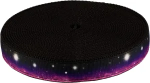 Country Brook Design - Heavenly Space Ribbon on Black Nylon Webbing