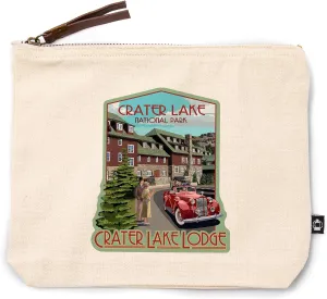 Crater Lake National Park, Oregon, Lodge Entrance, 100% Cotton Zipper Pouch, Travel Accessory, Go Bag