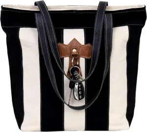 CREATIVE LEATHER ART CLA Upcycled Canvas & Cowhide Tote Bag