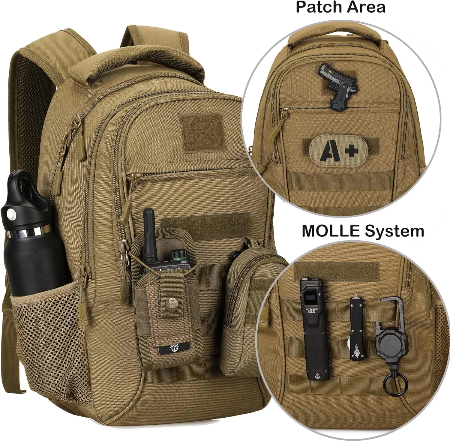CREATOR Mini 12L Daypack Military MOLLE Tactical Backpack Rucksack Student School Traveling Camping Bag