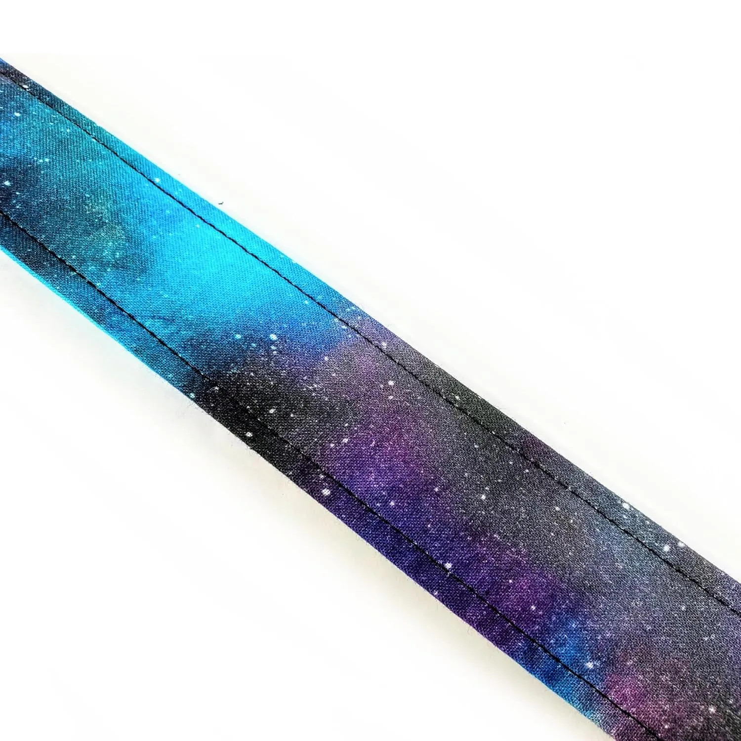 Cross Body Purple Nebula Galaxy Guitar Style Bag Strap -Purple Space Guitar Style Bag Strap Custom Color- Adjustable -Double Padded-Durable- (2" Width, Bronze)