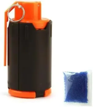 CS Plastic Grenade Toy, Tactical Plastic Modified Crystal Water Bullet Bomb with 5000PCS Rounds Refill Bullet Balls Ammo - (Light Blue)