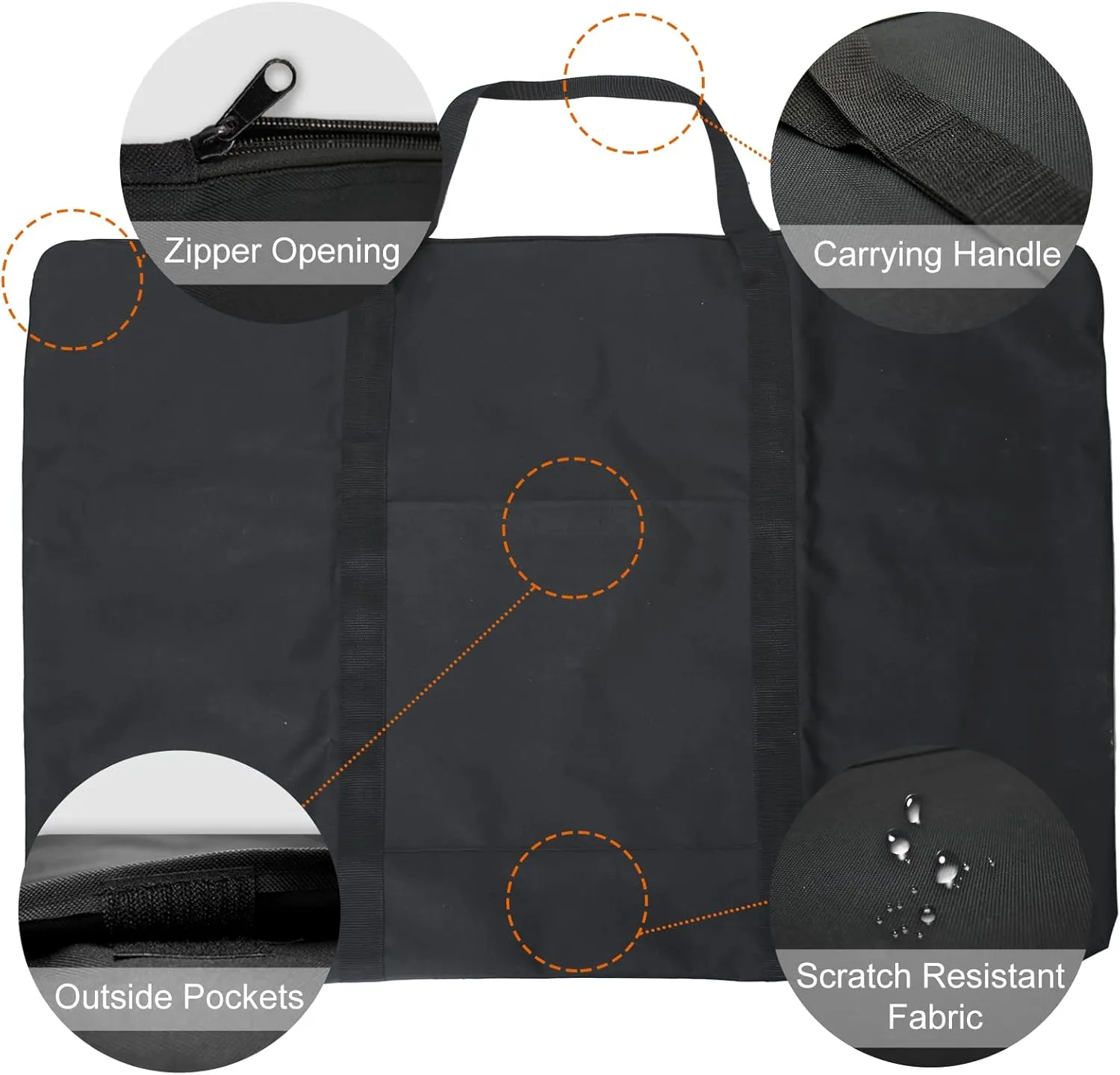 Cupohus Waterproof Art Portfolio Bag 25" x 37" for 24" x 36" Artworks with Outer Pockets and Handle, Student Carrying Storage Bag