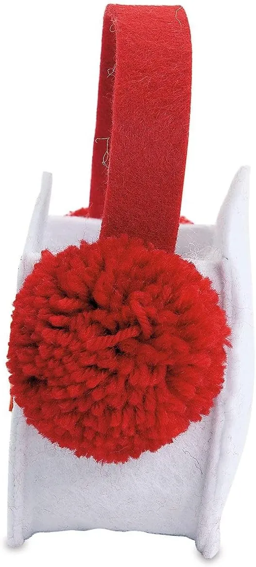 Current Earmuffs Christmas Felt Treat Bags, Set of 5 Gift Bags, 6 3/4" H Small Candy Bags for Children Holiday Parties Teachers Decorations