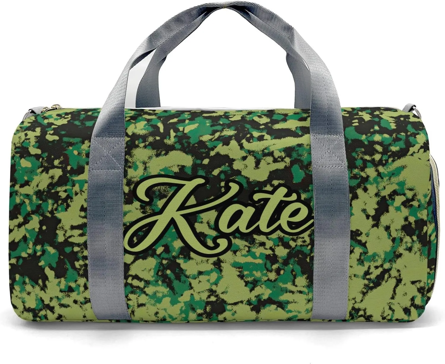 Custom Army Camo Camouflage Duffel Bag with Name Child Kids Adjustable Shoulder Strap Travel Bag for Boys Girls Teens