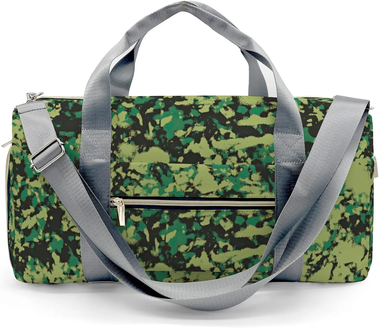 Custom Army Camo Camouflage Duffel Bag with Name Child Kids Adjustable Shoulder Strap Travel Bag for Boys Girls Teens