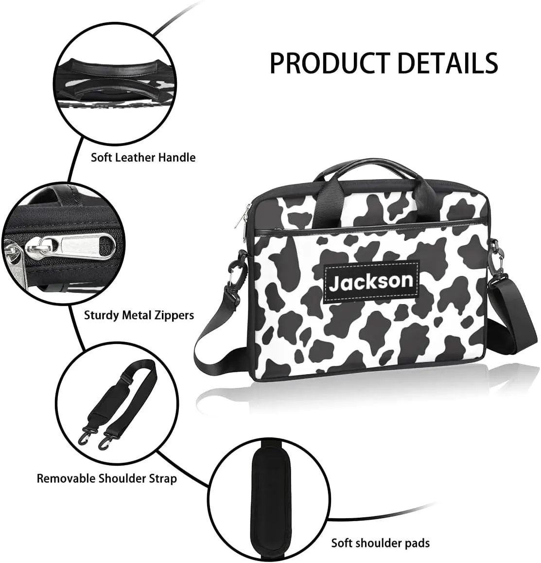 Custom Name Camouflage Laptop Bags for Men Women, Personalized Text Laptop Case Computer Bags for Work, 15 Inch
