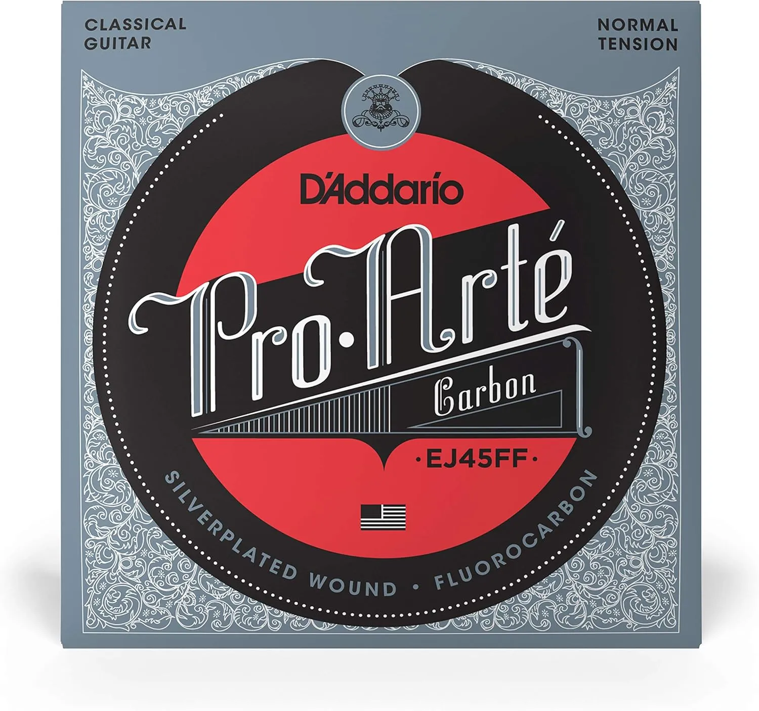 D'Addario Guitar Strings - Pro-Arte Classical Guitar Strings - EJ45FF Carbon Strings - Silver Plated Wrap, Composite Dynacore, Carbon Trebles - Normal Tension