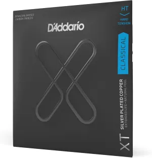 D'Addario Guitar Strings - XT Coated Classical Guitar Strings - XTC46FF - Silver Plated Copper, XT Dynacore, Carbon Trebles - Hard Tension