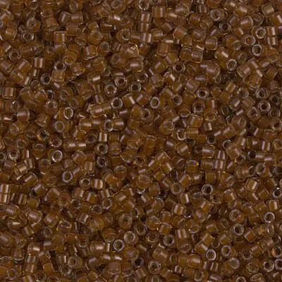 DB 1393, Dark Topaz Lined Amber - Miyuki Delica Beads - Size 11 - 5 grams - Japanese Cylinder Seed Beads - Wholesale & Retail