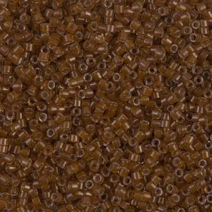 DB 1393, Dark Topaz Lined Amber - Miyuki Delica Beads - Size 11 - 5 grams - Japanese Cylinder Seed Beads - Wholesale & Retail