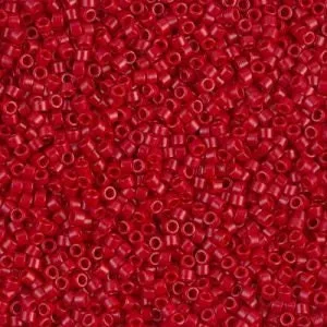 DB 791, Opaque Dyed Red - Miyuki Delica Beads - Size 11 - 5 grams - Japanese Cylinder Seed Beads - Retail & Wholesale - Peyote Stitch