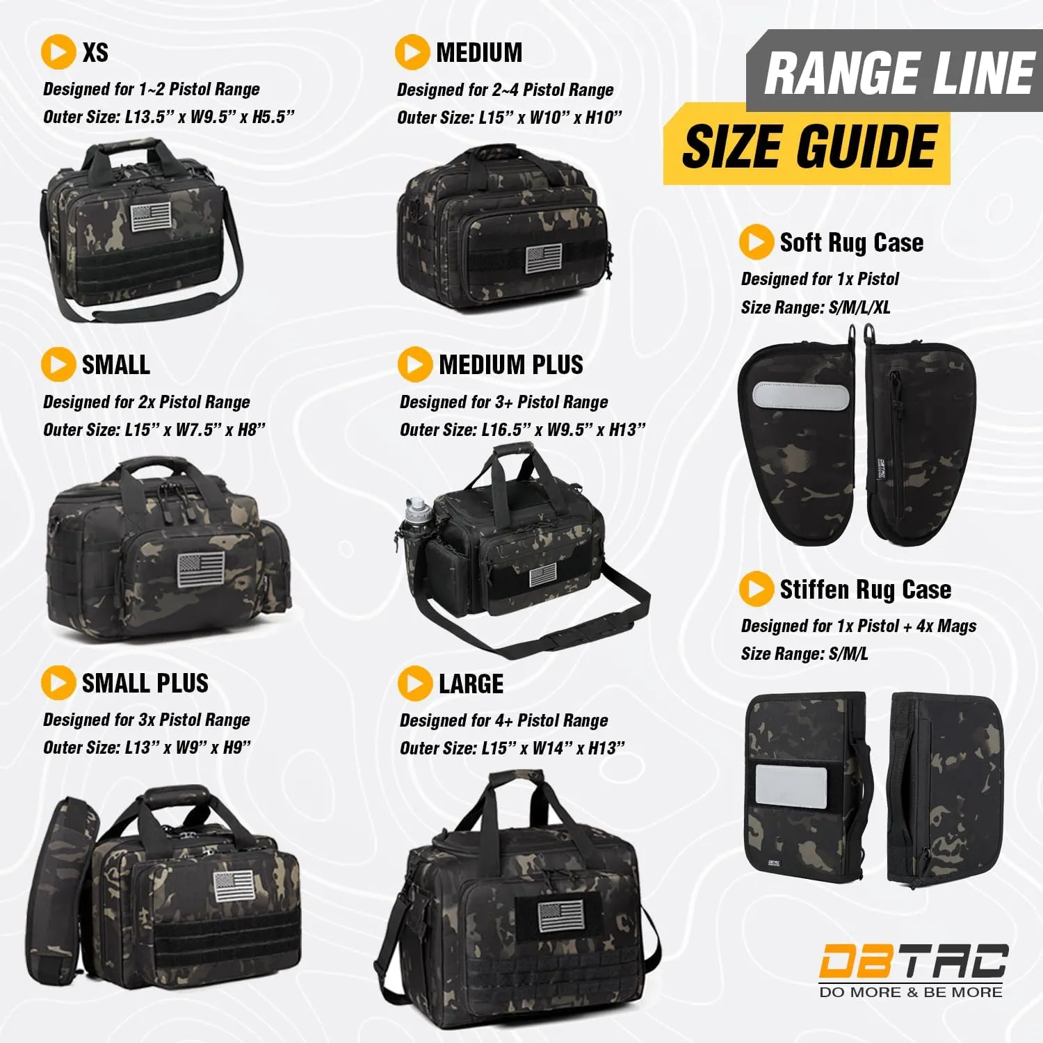 DBTAC Gun Case Bag Upgraded Compact | Tactical 3x Pistol Bag Firearm Shooting Case with Lockable Zipper for Shooting Range Outdoor Hunting | Molle Pouch   US Flag Patch   Universal Holster Included