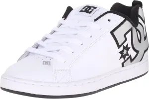 DC Women's Court Graffik Low Top Casual Skate Shoe, White/M Silver, 9