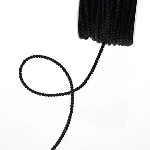 Deko und Band Acetate Black Leather Cord – 2 mm Width 100 m Roll – 211001 11- R 002