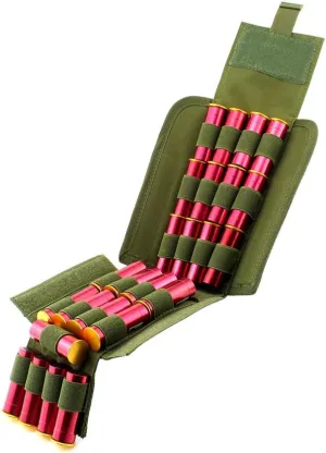 Depring MOLLE Tactical 25 Rounds Shotshell Pouch Holder Compact Foldable Shotgun Reload Ammo Mag Bag Quick Access Shotgun Shell Carrier
