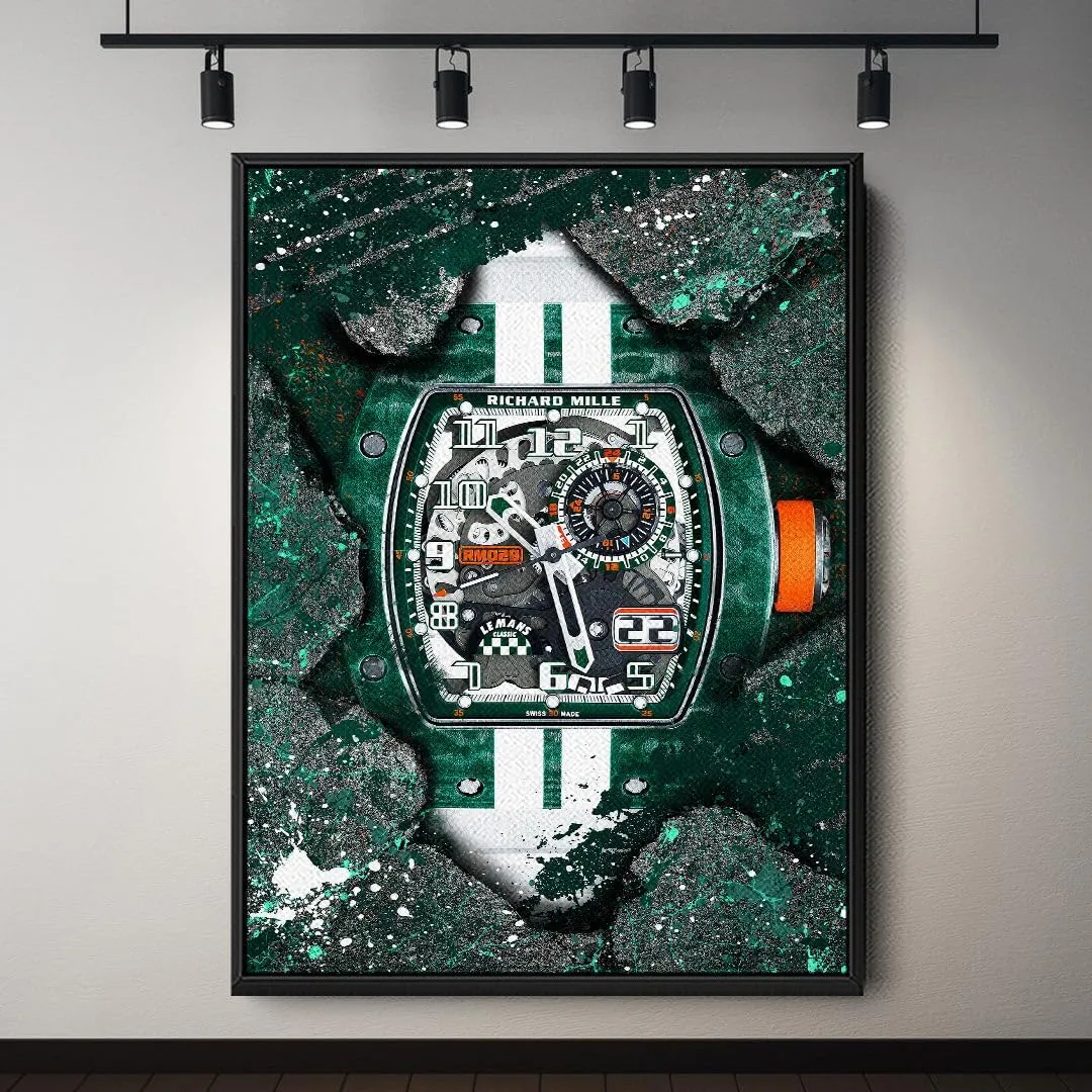 DEVICI Richard Mille RM 029 Le Mans inspired Richard Mille Framed Canvas Wall Decor - Motivational Wall Art Richard Mille Watches For Men Framed Art Posters & Prints