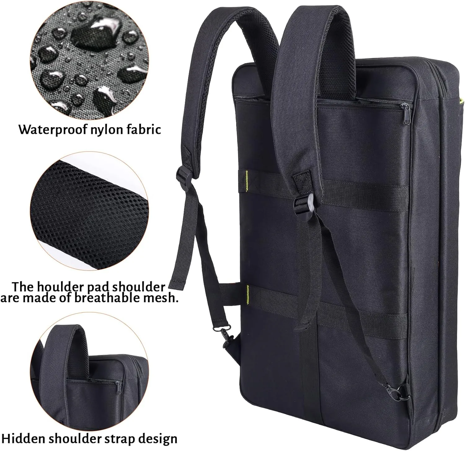 DJ Controller Case for DDJ-FLX4/ 200//400/SR2/REV1 Numark Party Mix 2/FX With Thick EVA Padding, Adjustable Shoulder Strap,Fits Up to 15.6" Laptops (Bright Green, 22.5"x14.4"x4.7")