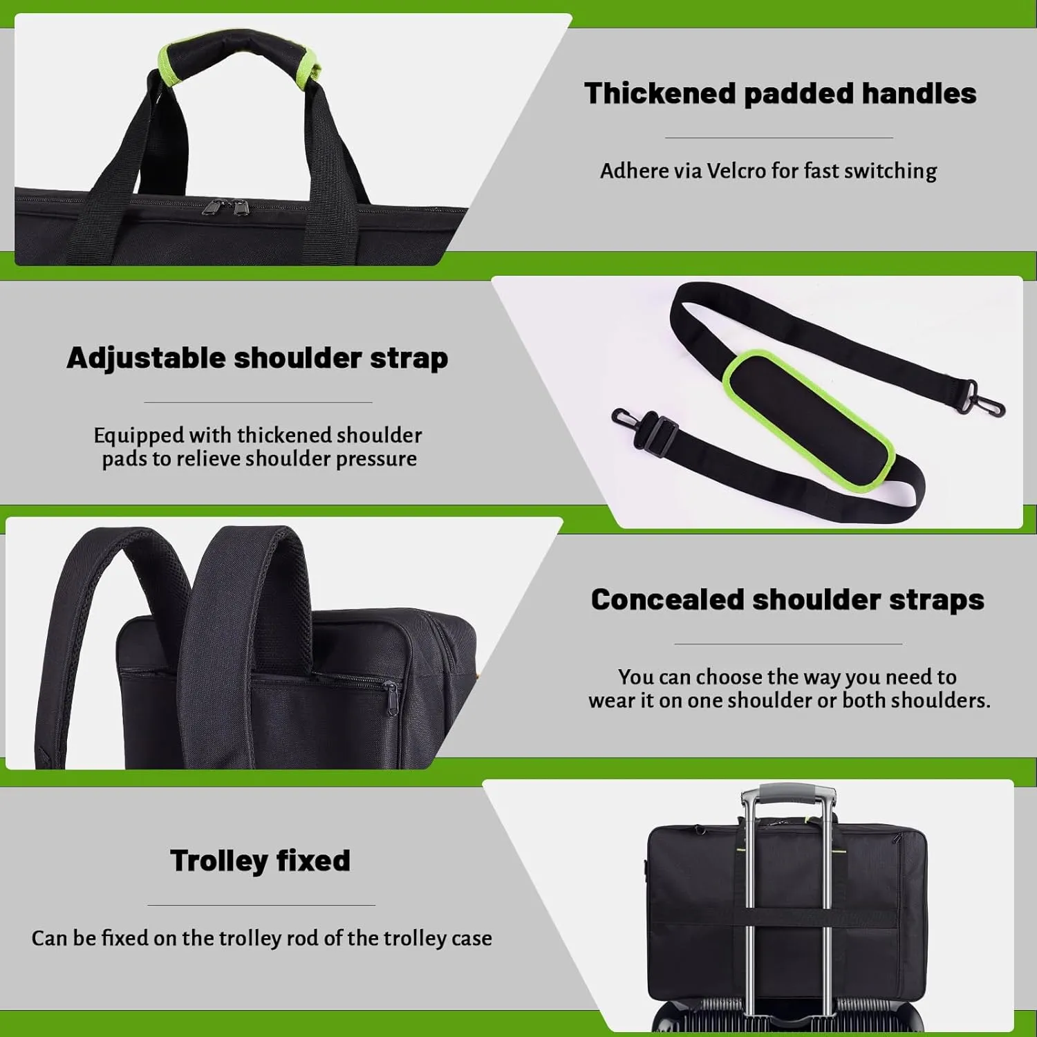 DJ Controller Case for DDJ-FLX4/ 200//400/SR2/REV1 Numark Party Mix 2/FX With Thick EVA Padding, Adjustable Shoulder Strap,Fits Up to 15.6" Laptops (Bright Green, 22.5"x14.4"x4.7")