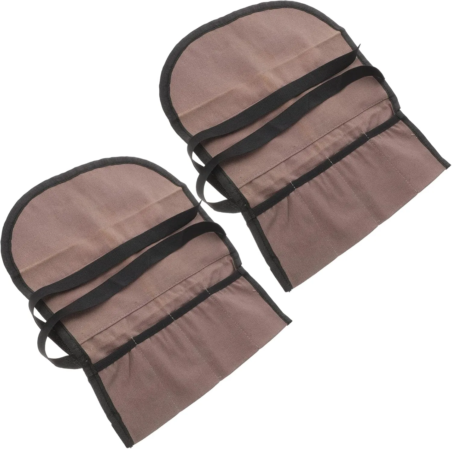 DOITOOL 2pcs Roll Tool Bag Canvas Roll Up Pouch Wrench Organizer with Pockets Wood Carving Chisels Bag for Hammers Gouges Palm Tools