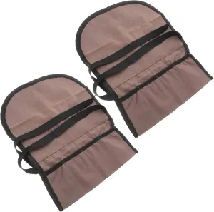 DOITOOL 2pcs Roll Tool Bag Canvas Roll Up Pouch Wrench Organizer with Pockets Wood Carving Chisels Bag for Hammers Gouges Palm Tools