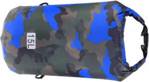 Double Shoulder Waterproof Bucket Bag 15l Portable Sack for Rafting Boating Fishing Kayaking Hiking Camping (camouflage)
