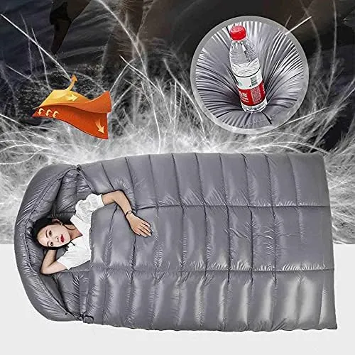 Double Sleeping Bag Queen Size Waterproof Sleeping Bag Good, Lightweight, for Camping, Cool Weather Backpacking, Hiking Ultralight Warm