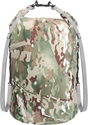 Dry Bags Waterproof Dry Sacks Camouflage Small Lightweight Dry Bag with Strap for Paddle Board Kayaking Fishing Camping Hiking (35L)