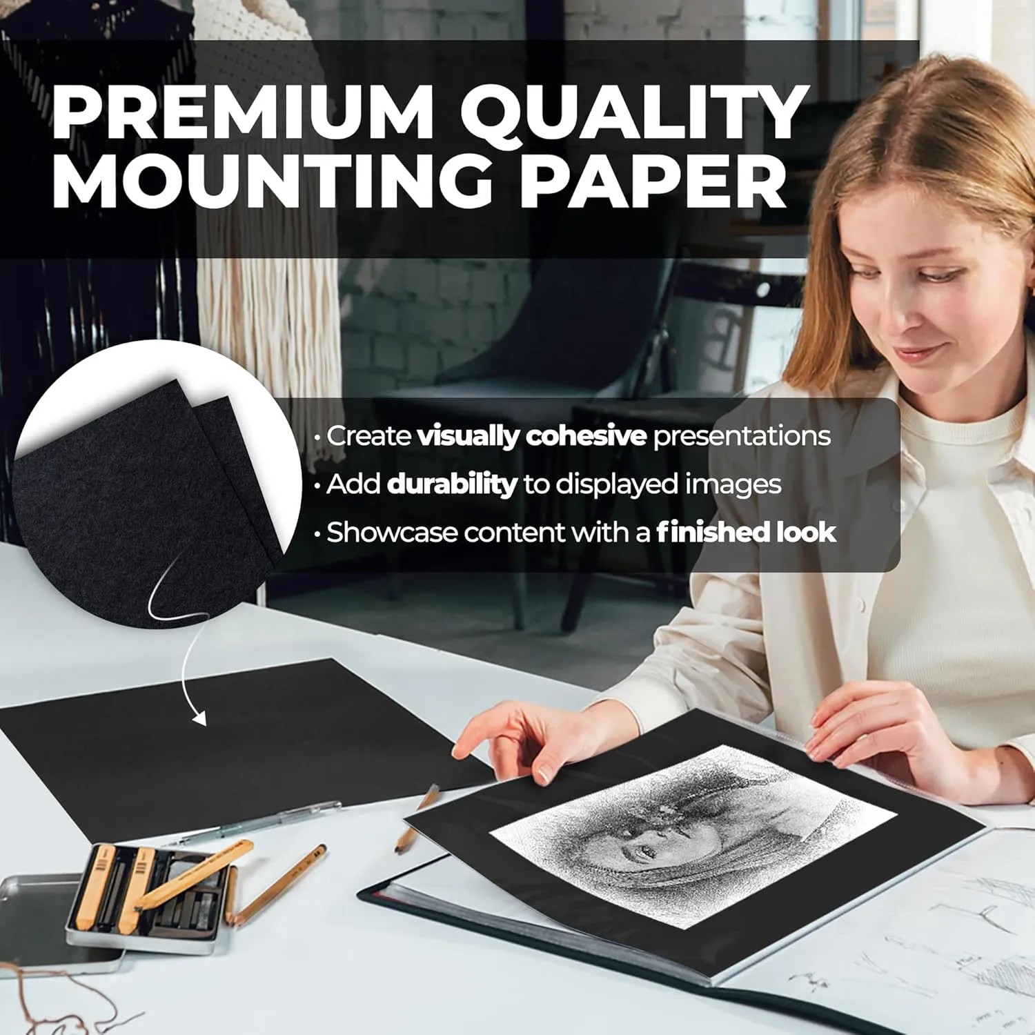 Dunwell 11x14 Art Portfolio Binder with Mounting Paper (Ruby), Large Portfolio Folder for Artwork Storage, 24 Sleeves Displays 48 Pages, Acid-Free Poly 11 x 14 Presentation Book