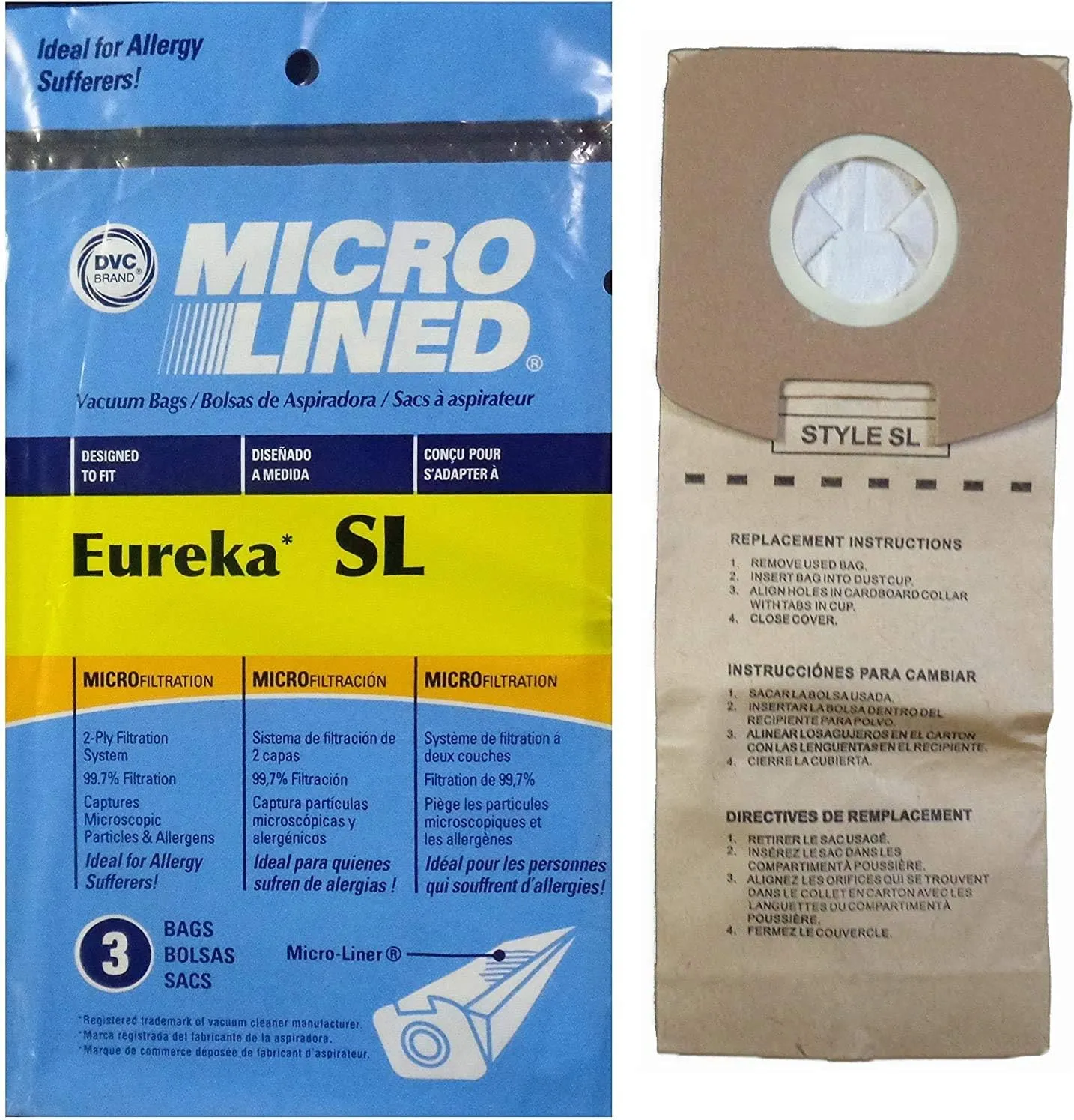 DVC Micro-Lined Replacement Bags for Eureka & Sanitaire Vacuum Cleaners - 18 Micro-Lined Bags