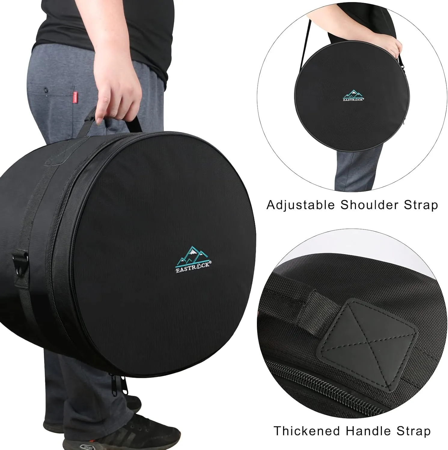 EASTROCK 5-Piece Drum Bag Set for 12" Tom, 10" Tom, 14" Snare, 16" Floor Tom, 22" Bass Drum, Drum Cases (5pc Fusion Set)