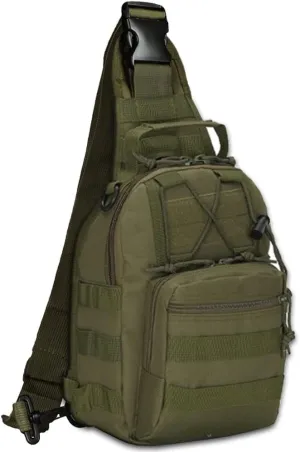 EcoGear FX Tactical Shoulder Bag - EDC Military Molle Backpack Bag Perfect as a Range Pack for Every Day Carry (Army Green)