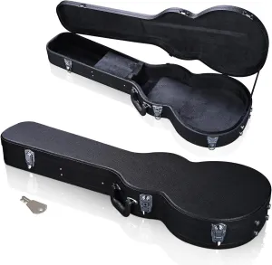 Electric Guitar Hard Case Electric Guitar Wooden Hard Shell Lockable Black (for Electric Rectangle Guitar) (LP)