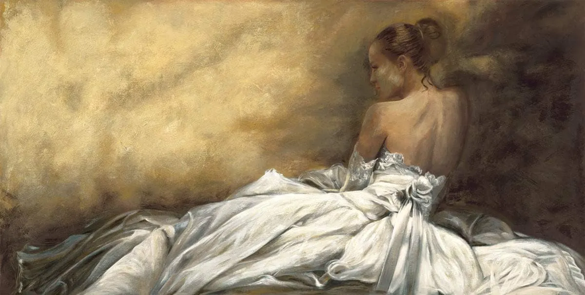 Eleganza in Bianco (Elegance in White) by Andrea Bassetti Premium Gallery-Wrapped Canvas Giclee Art (12 in x 24 in, Ready to Hang)