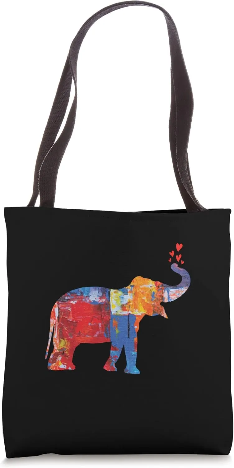 Elephant Art as Canvas Painting Tote Bag