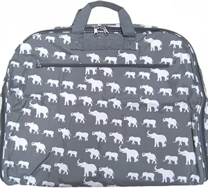 Elephant Print Garment Bag Travel Luggage Alabama Roll Tide Bama (Gray)
